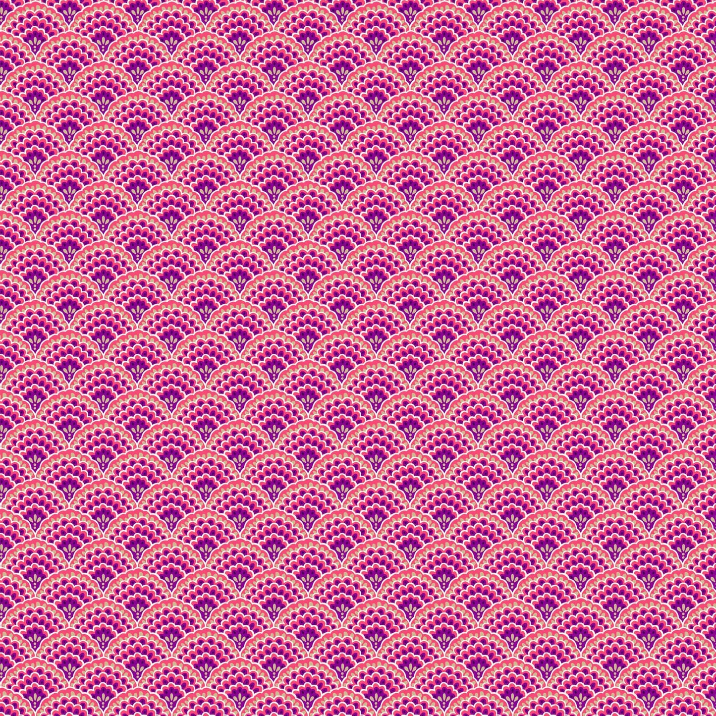 Scallop - Luxe Fabric Range - Makower - Pink