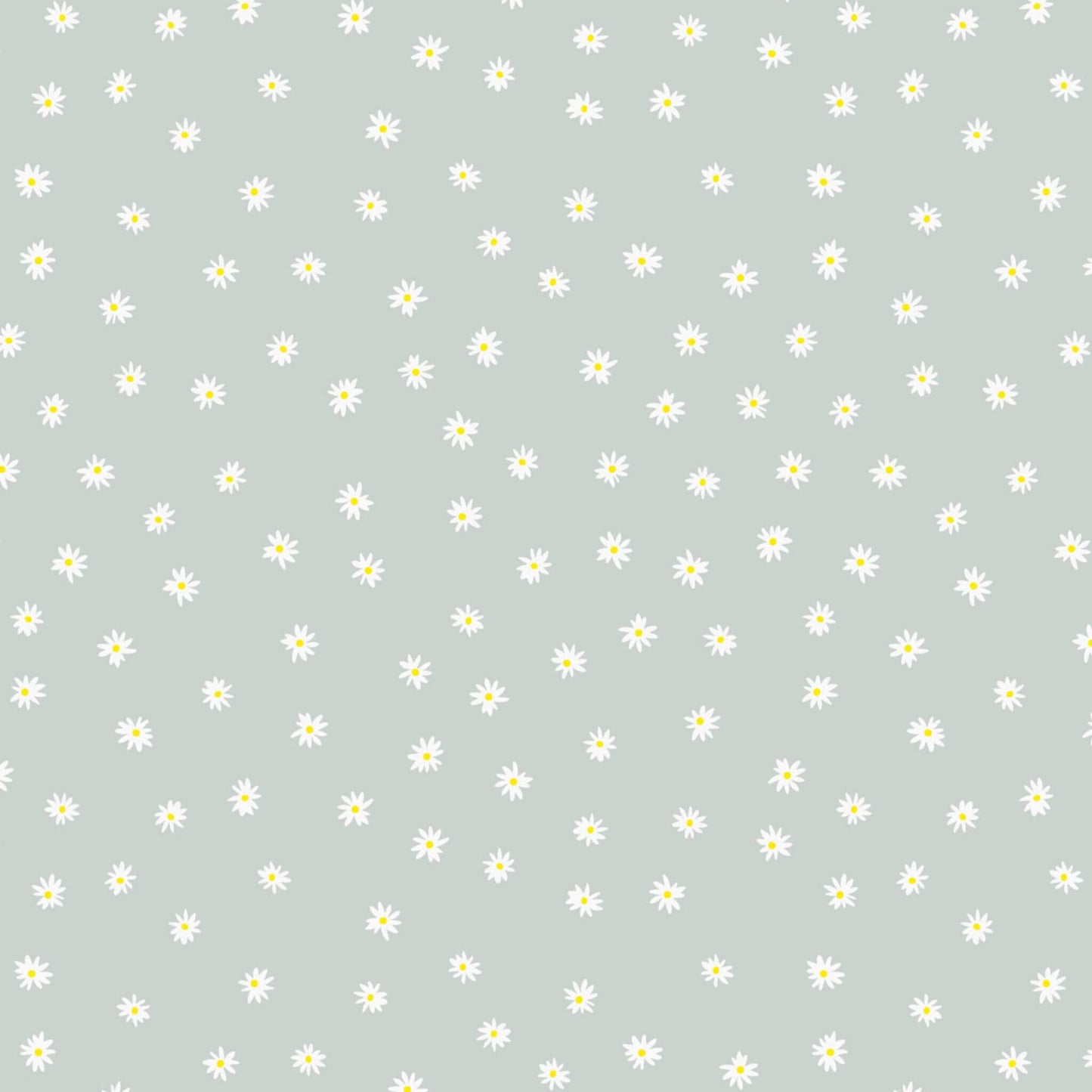 Daisies (A705.1) - The Secret Garden Fabric Range - Lewis and Irene - Duck Egg