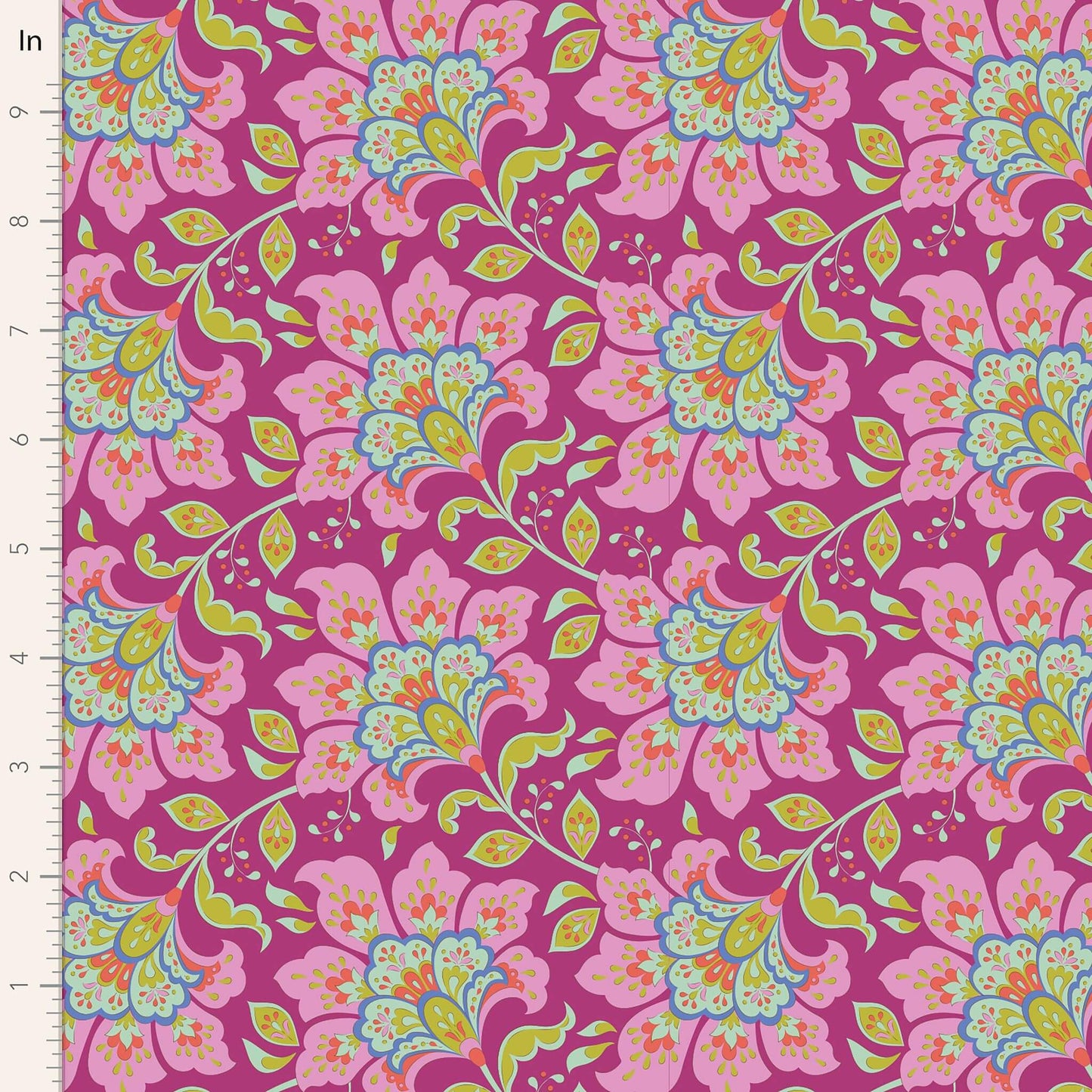 Flowermarker - Plum (100502) - Bloomsville Fabric Range - Tilda