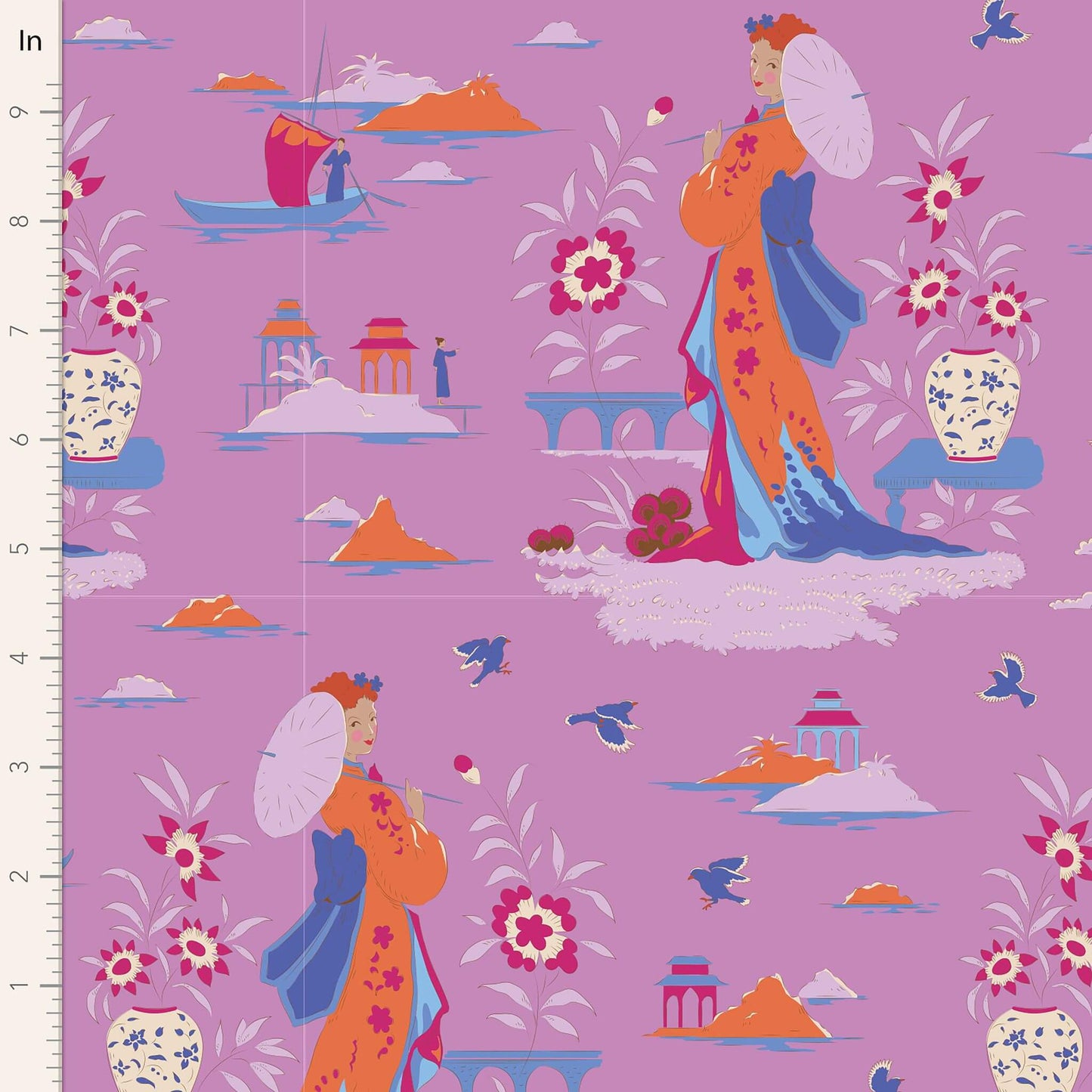 Garden Vista - Iris (100504) - Bloomsville Fabric Range - Tilda