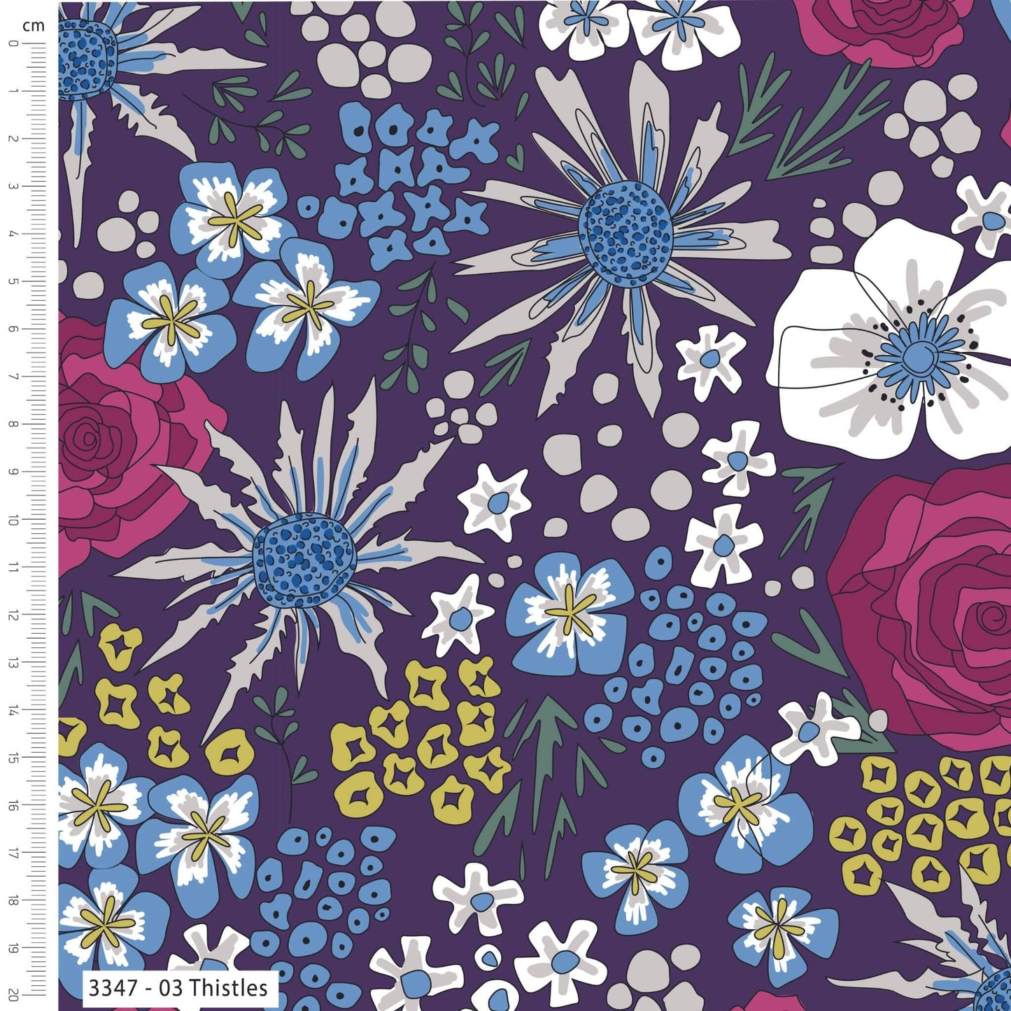 Thistles - Midnight Meadows Fabric Range - The Crafty Lass