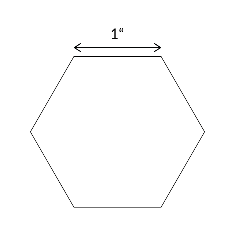 1 Inch Hexagon design - 100 English Paper Pieces