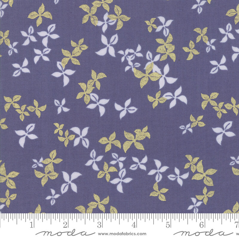Winter Flower - Chill Christmas Fabric Range - Moda Fabrics - Blue