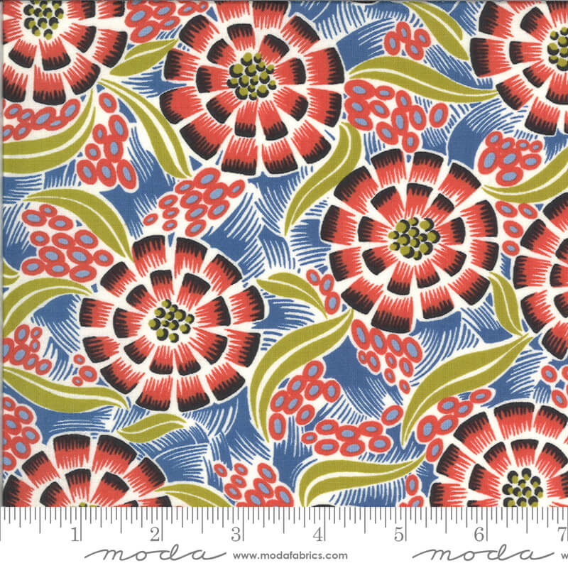 Sea Anemone - Winkipop Fabrics Range - Moda Fabrics - Blue