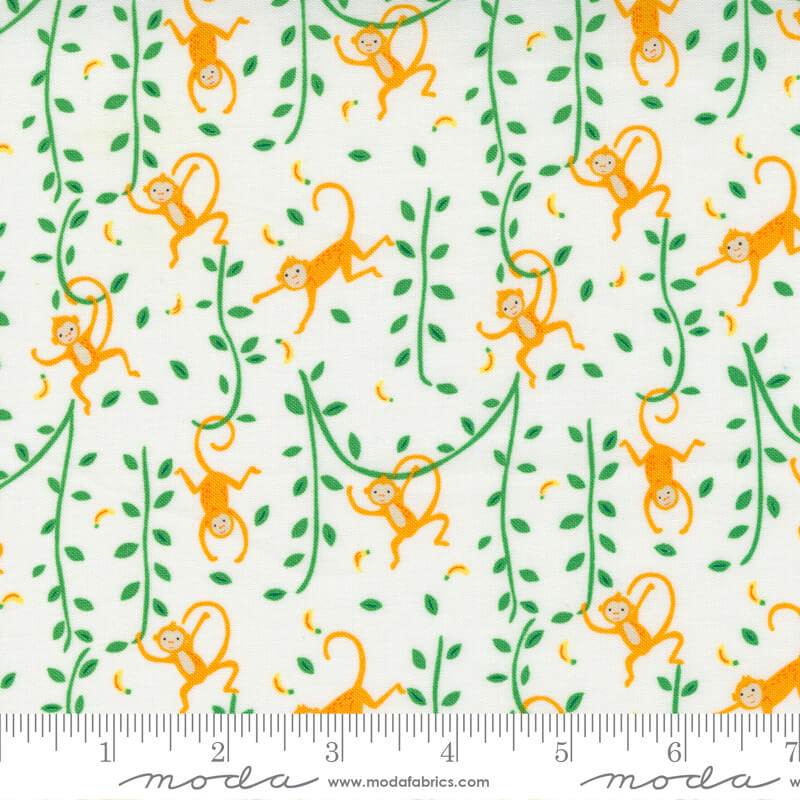 20784-11 - Jungle Paradise Fabric Range - Moda Fabrics - White