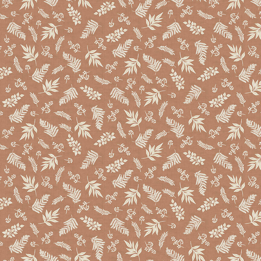 Foliage - Hedgerow Fabric Range - Makower - Brown
