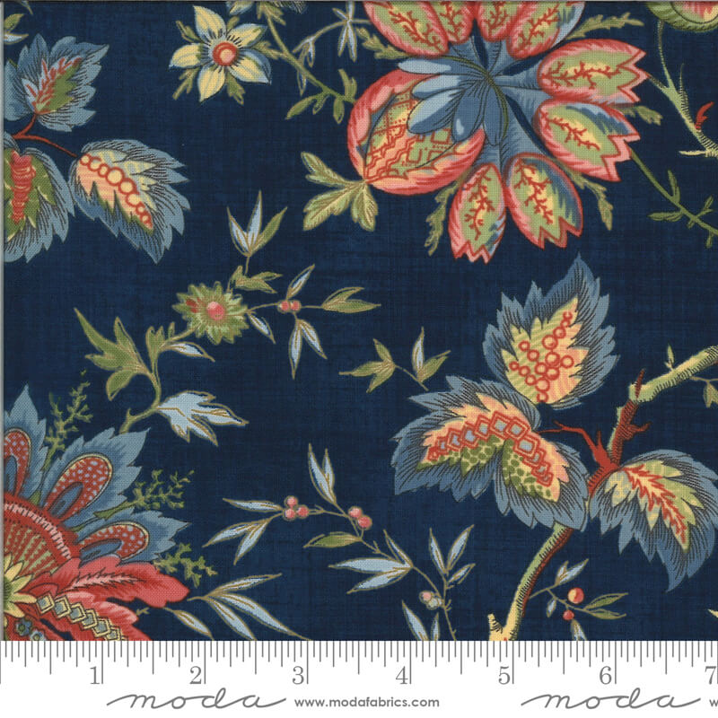 Large Floral - Elinore's Endeavor - Moda Fabrics - Indigo