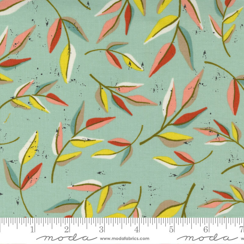 Leaf Dream Floral - Songbook Fabrics Range - Moda Fabrics - Blue