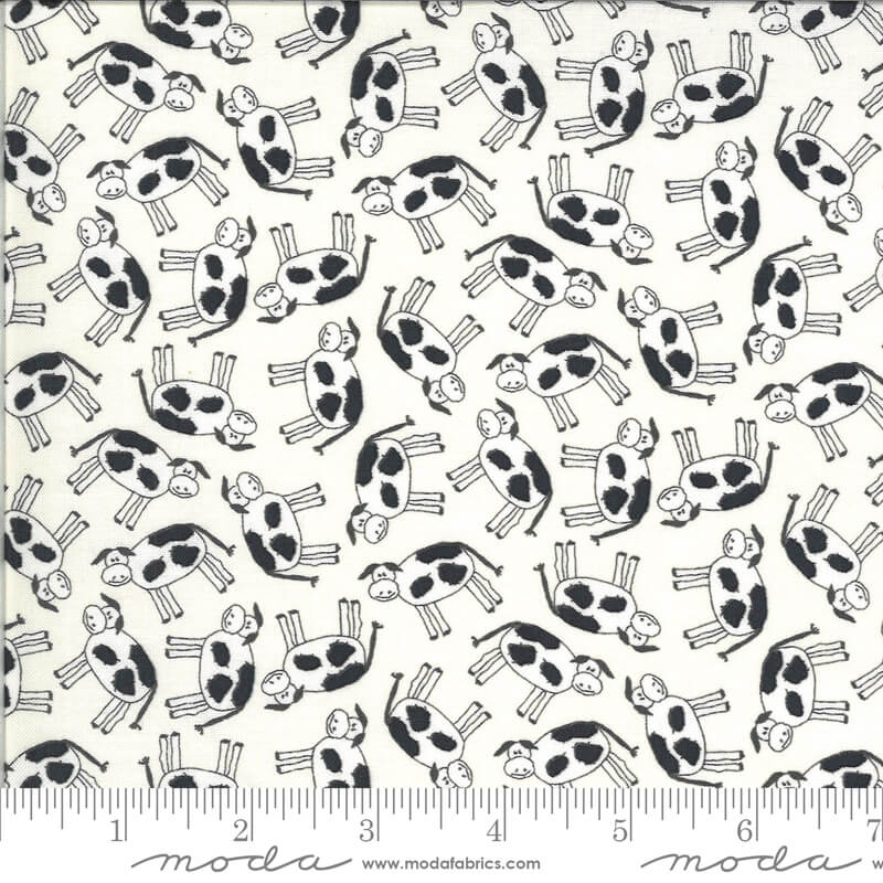 Cows - Animal Crackers Fabric Range - By Sweetwater for Moda Fabrics - Vanilla Cream