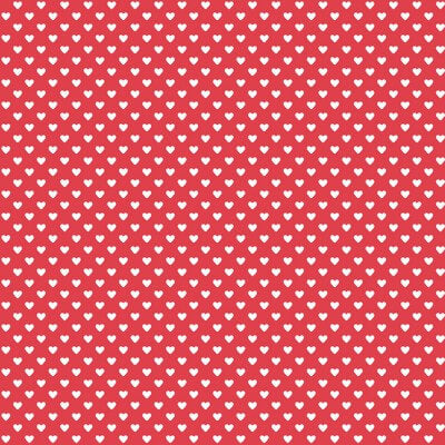 Hearts - Andover - White on Red