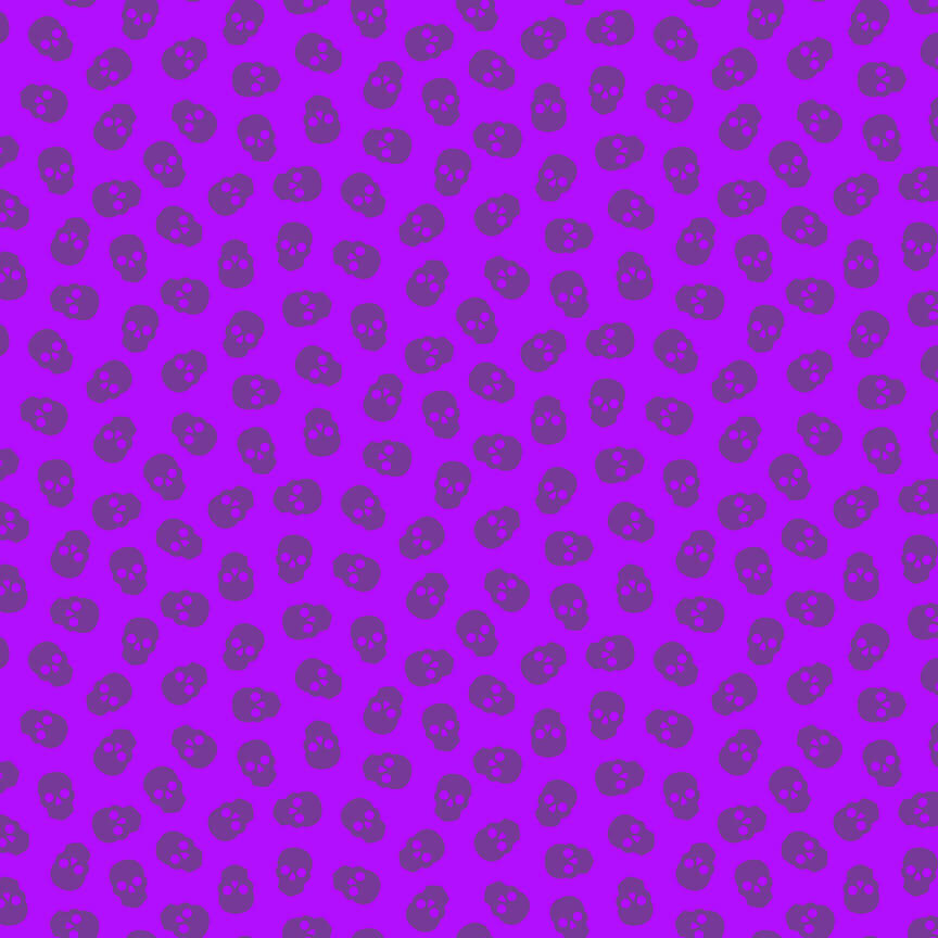 Skulls - The Watcher Fabric Range - Makower - Grape