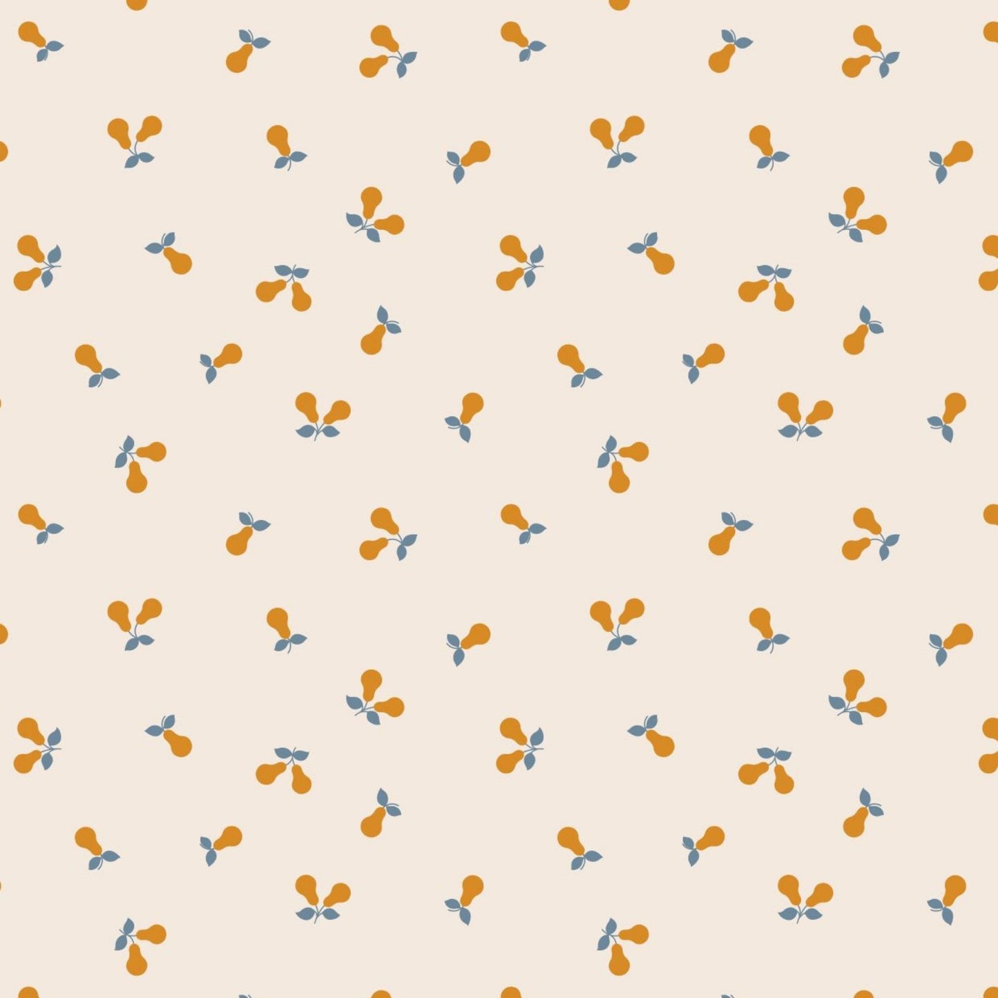 Pears - Wintertide Fabric Range - Lewis and Irene - Gold Metallic on Cream