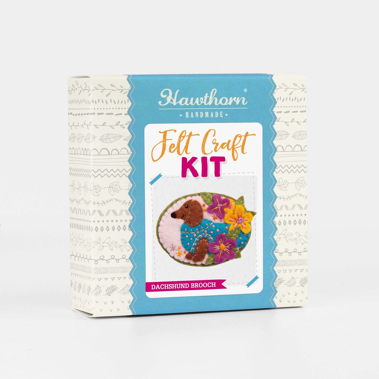 Dachshund Felt Craft Brooch Kit by Hawthorn Handmade