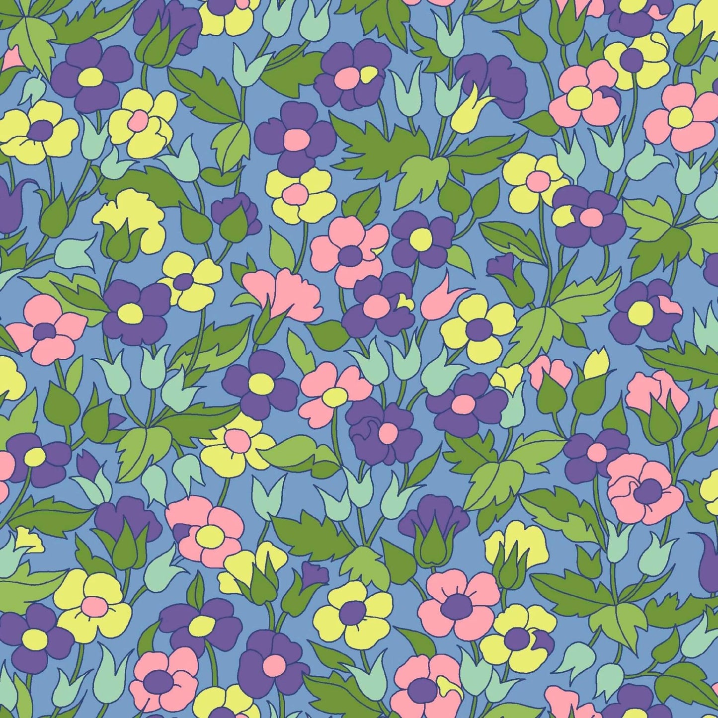 Piccadilly Poppy - The Carnaby Collection Fabric Range - Liberty Fabrics - Day Dream