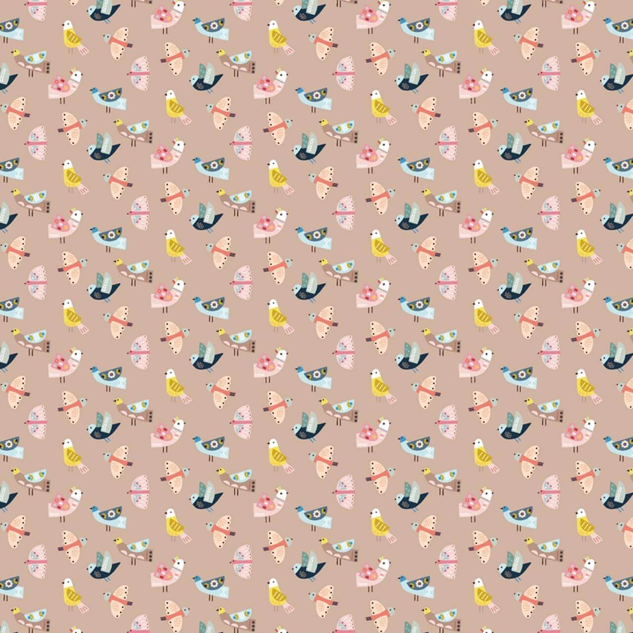 Nordic Birds - Nordiska Fabric Range - Dashwood Studio's - Pink