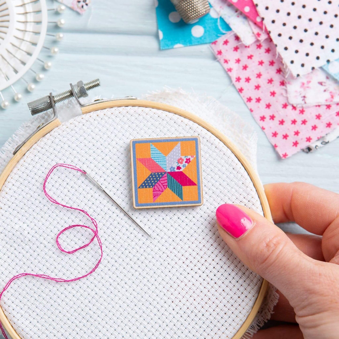 Quilt Block Needle Minder by Hawthorn Handmade