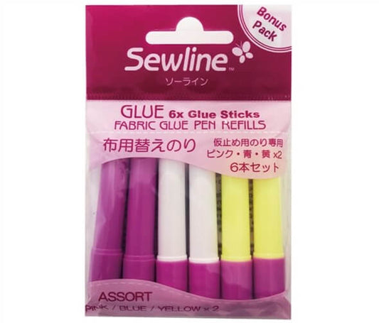 Multi Coloured Refills for the Sewline Glue Pen - 6 Refills
