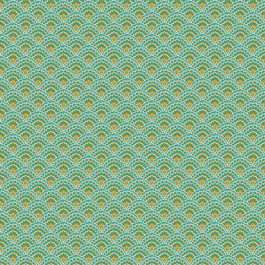 Scallop - Luxe Fabric Range - Makower - Green