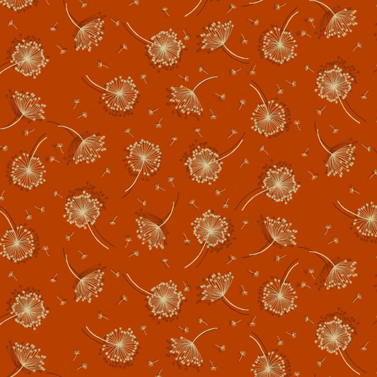 Seed Heads - Luxe Fabric Range - Makower - Rust