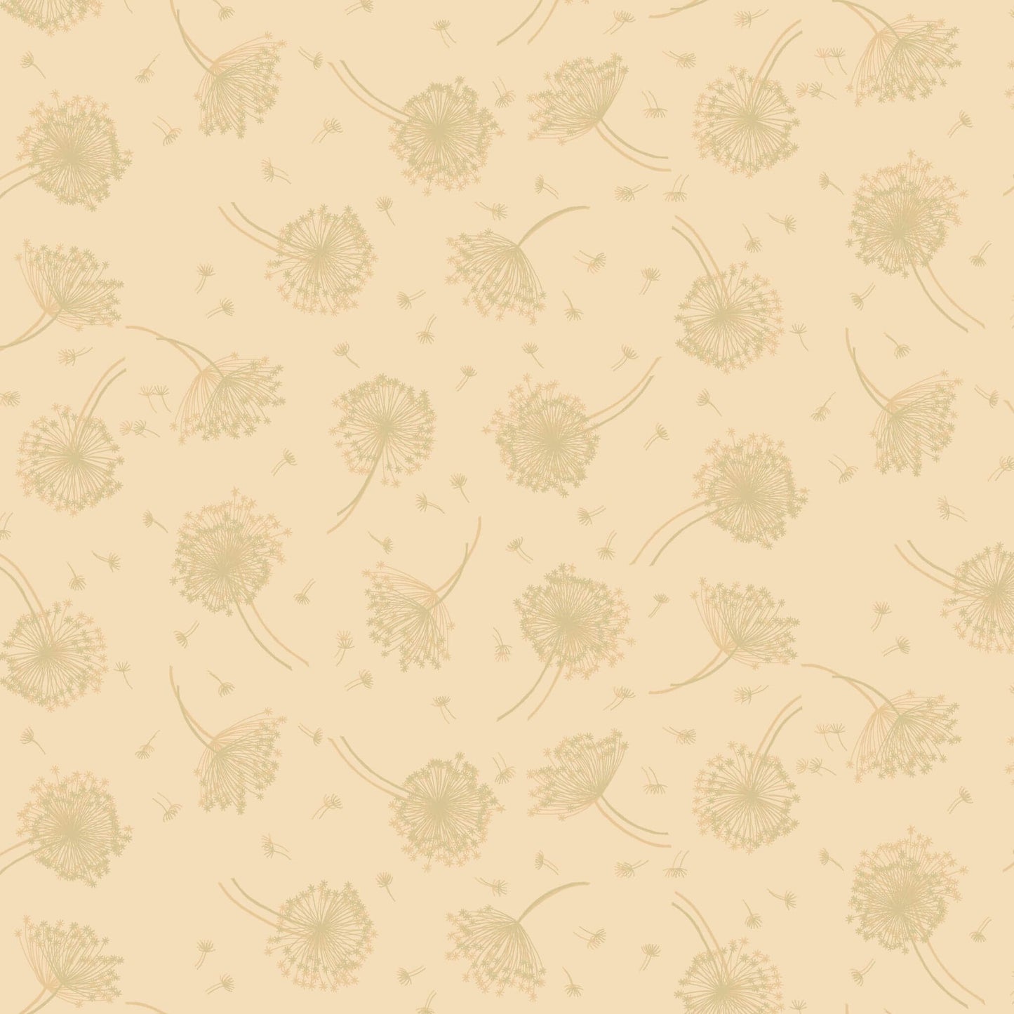 Seed Heads - Luxe Fabric Range - Makower - Cream