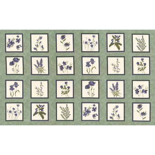 Lichen Panel (24" x 44") - Wild Iris Fabric Range by Holly Taylor for Moda Fabrics