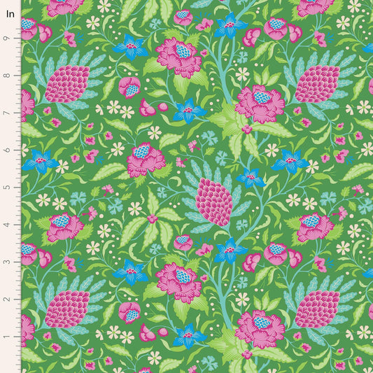 Flowertangle - Green (100512)  - Bloomsville Fabric Range - Tilda