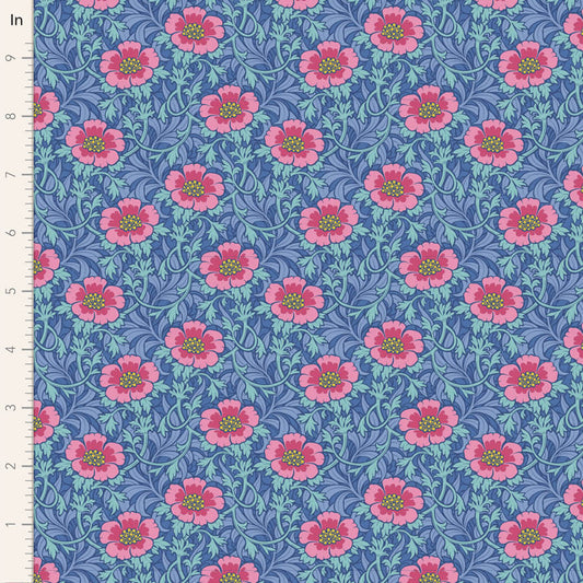 Winter Rose - Tilda Hibernation Fabric Range - Blue