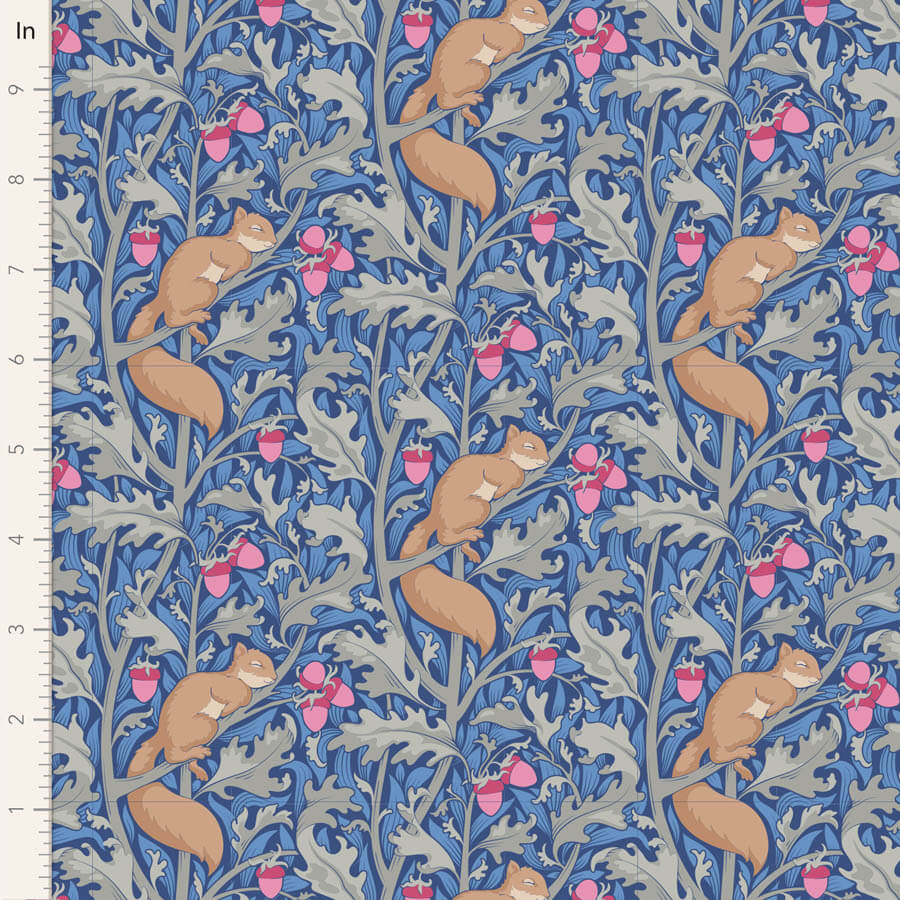 Squirrel Dream - Tilda Hibernation Fabric Range - Blue