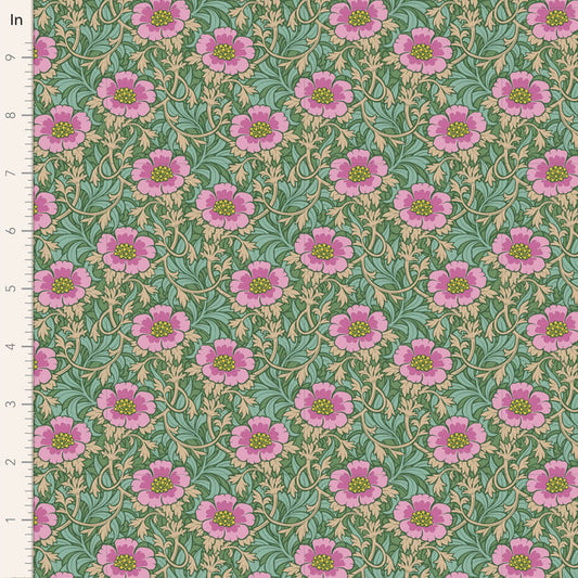 Winter Rose - Tilda Hibernation Fabric Range - Sage