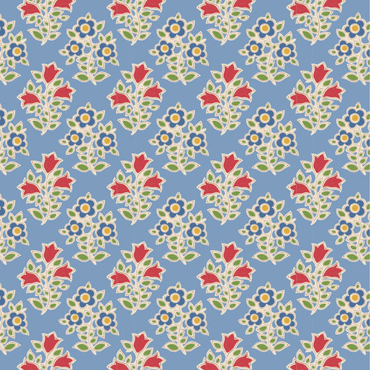 Farm Flowers - Tilda Jubilee Fabric Range - Light Blue