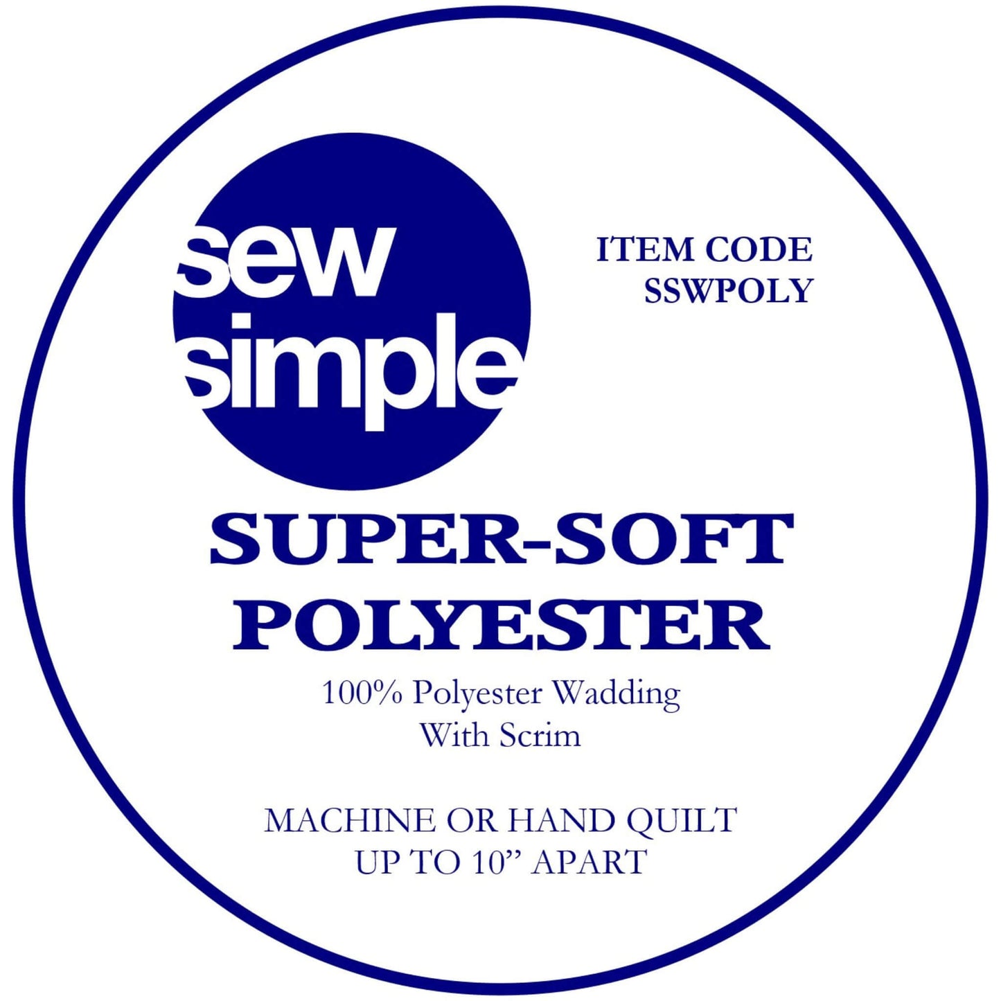 100% Polyester Wadding - Sew Simple - 90" Wide