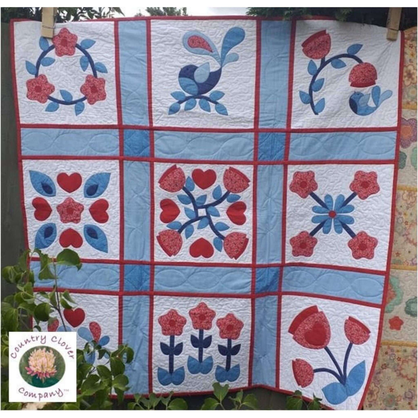 Applique Sampler Quilt Pattern - Country Clover Company