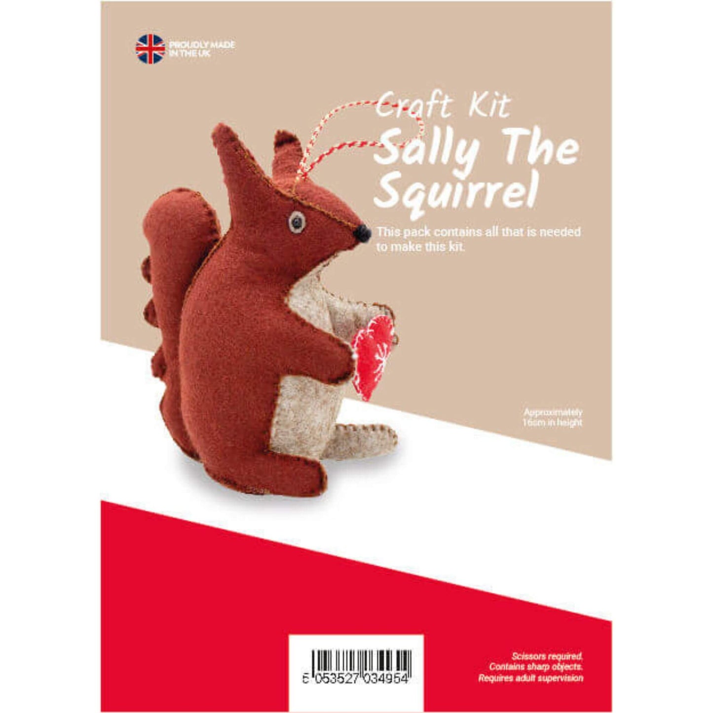 Sally The Squirrel Stitched Felt Craft Kit