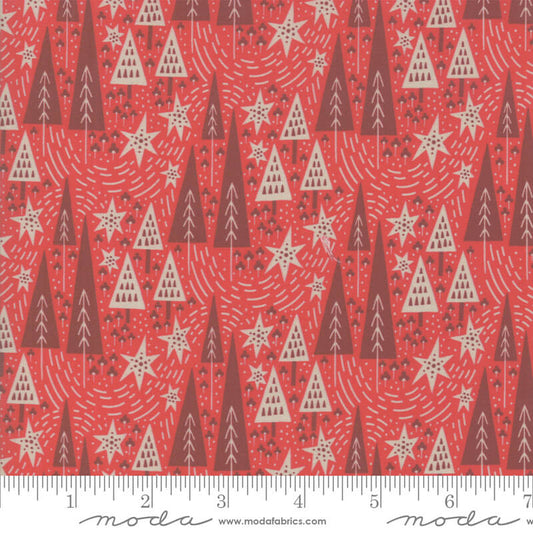 Trees - Northern Light Christmas Fabrics Range - Moda Fabrics - Red