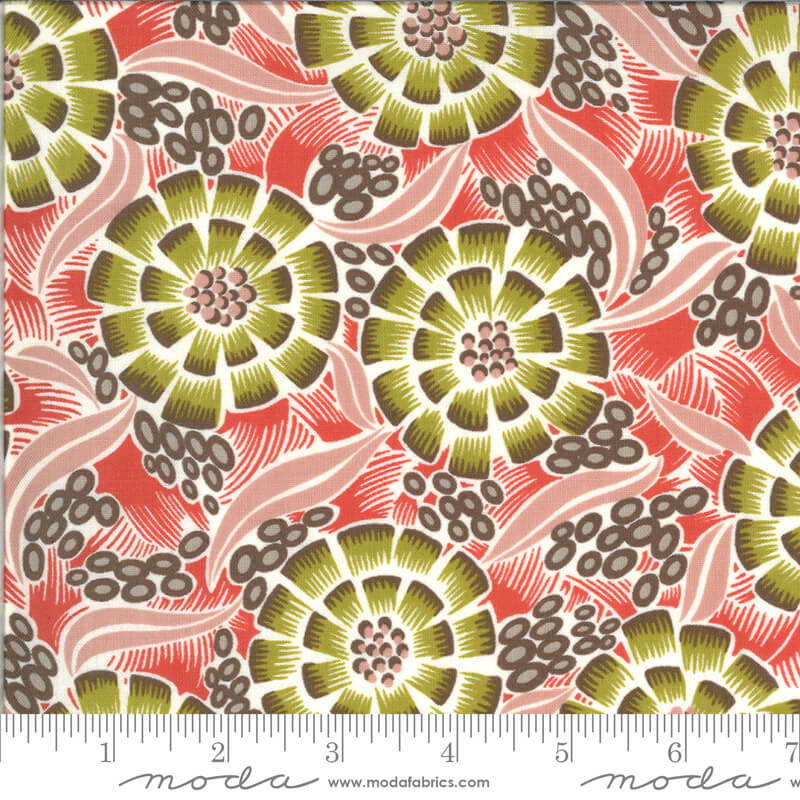 Sea Anemone - Winkipop Fabrics Range - Moda Fabrics - Red