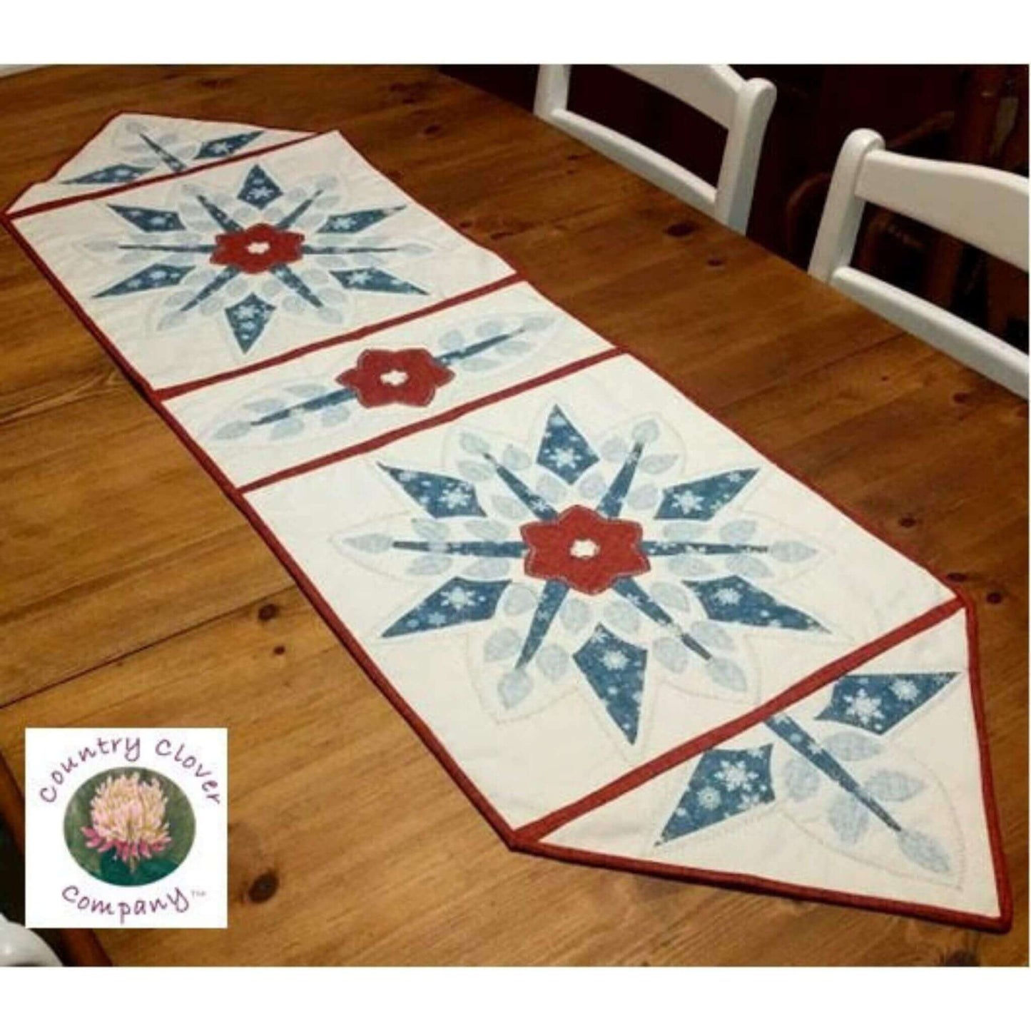 Snowflake Christmas Table Runner Pattern - Country Clover Company