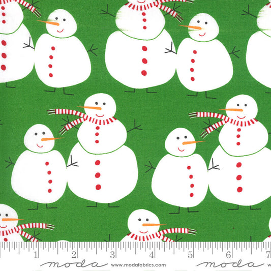 Merry Snowmen - Merry and Bright Christmas Fabrics Range - Moda Fabrics  - Green
