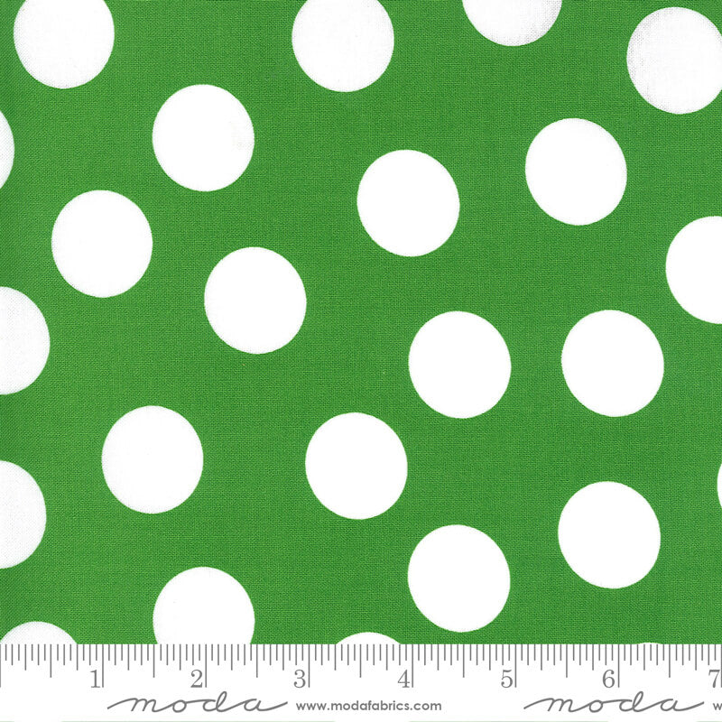 Merry Giant Dot - Merry and Bright Fabric Range - Moda Fabrics  - Green