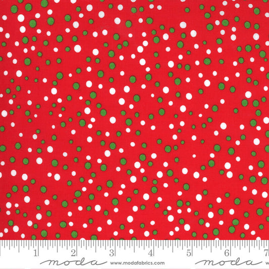 Merry Snowballs - Merry and Bright Fabric Range - Moda Fabrics  - Red