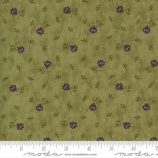 Little Flower and Leaf - Mill Creek Garden Fabric Range - Moda Fabrics - Green