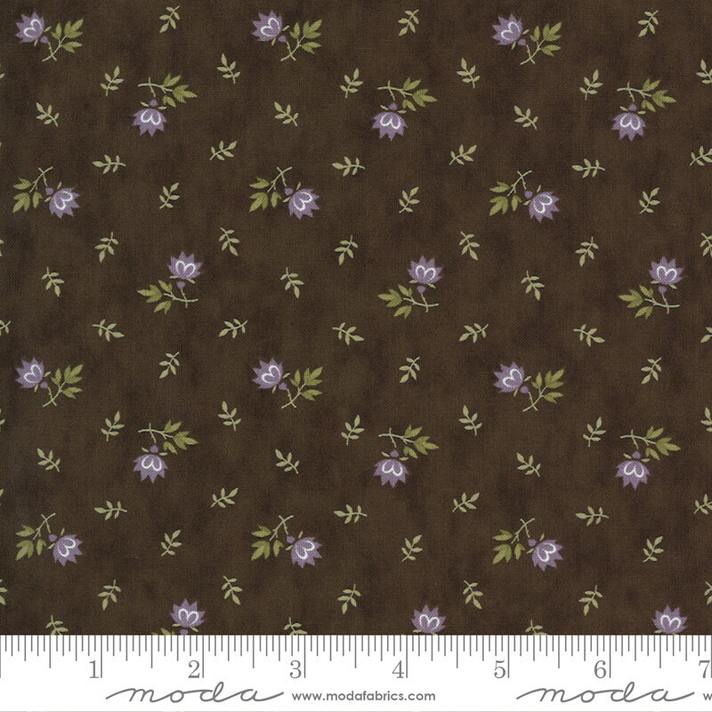 Little Flower and Leaf - Mill Creek Garden Fabric Range - Moda Fabrics - Earth Brown