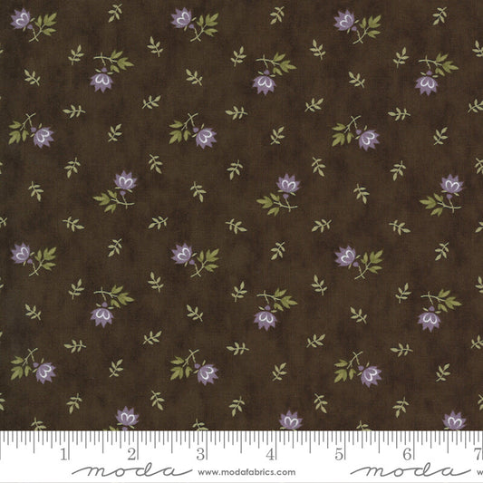 Little Flower and Leaf - Mill Creek Garden Fabric Range - Moda Fabrics - Earth Brown