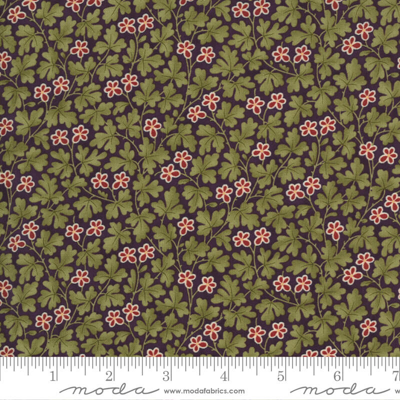 Foliage and Flower - Mill Creek Garden Fabric Range - Moda Fabrics - Purple