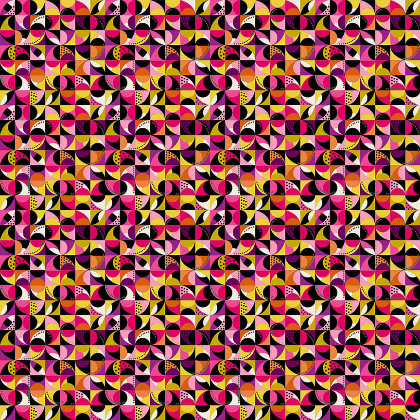 Mosaic - Jewel Tones Fabric Range - Makower - Pink