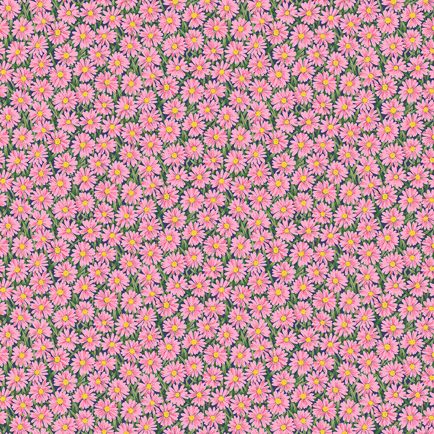 Daisies - Summer Garden Fabric Range - Makower - Pink