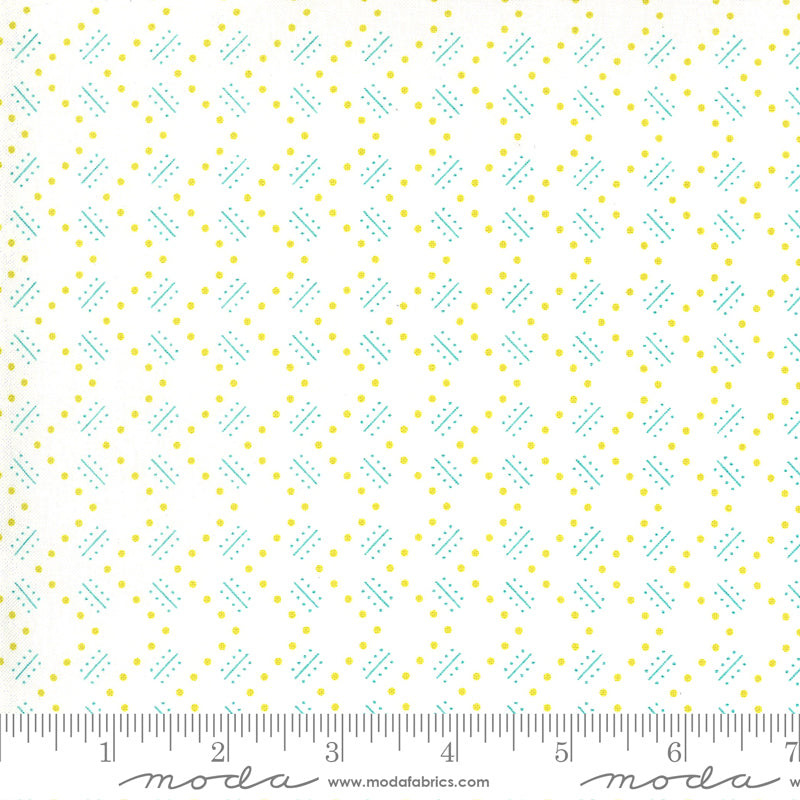 Spots and Lines - Flowers For Freya Fabric Range - Moda Fabrics - Cream