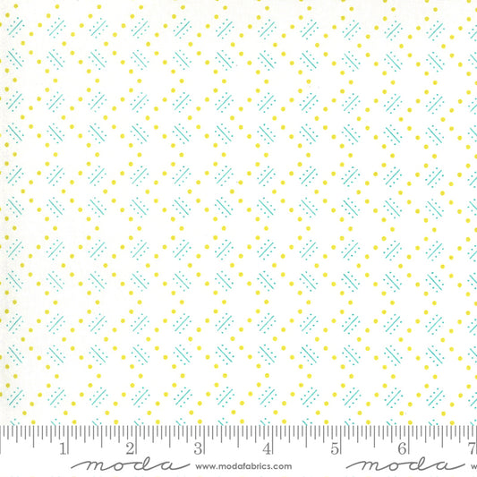 Spots and Lines - Flowers For Freya Fabric Range - Moda Fabrics - Cream