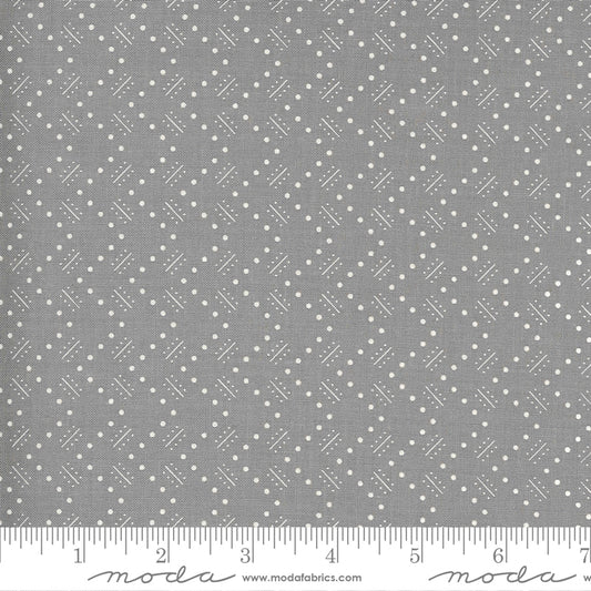 Spots and Lines - Flowers For Freya Fabric Range - Moda Fabrics - Foggy