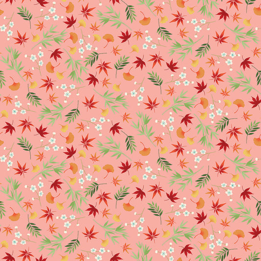 Foliage - Michiko Fabric Range - Makower - Pink