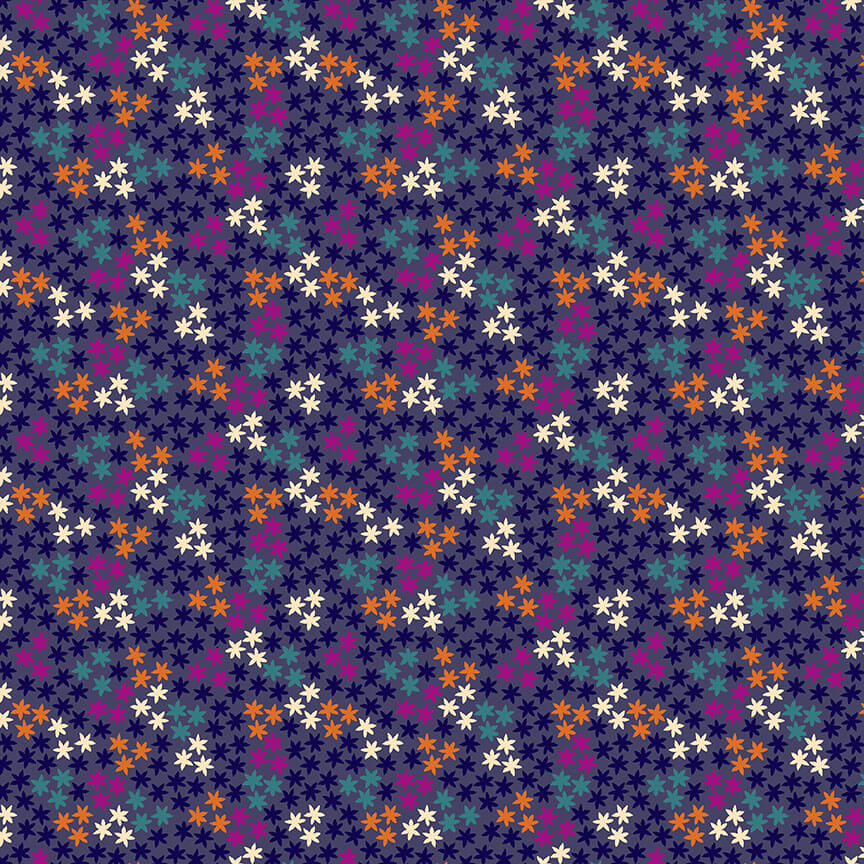 Star - Henna Fabric Range - Makower - Lilac